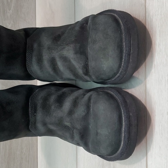 Ugg Australia Women Comfort 1889 Black Leather Sheepskin Boots shoes sz 8 - Picture 4 of 14